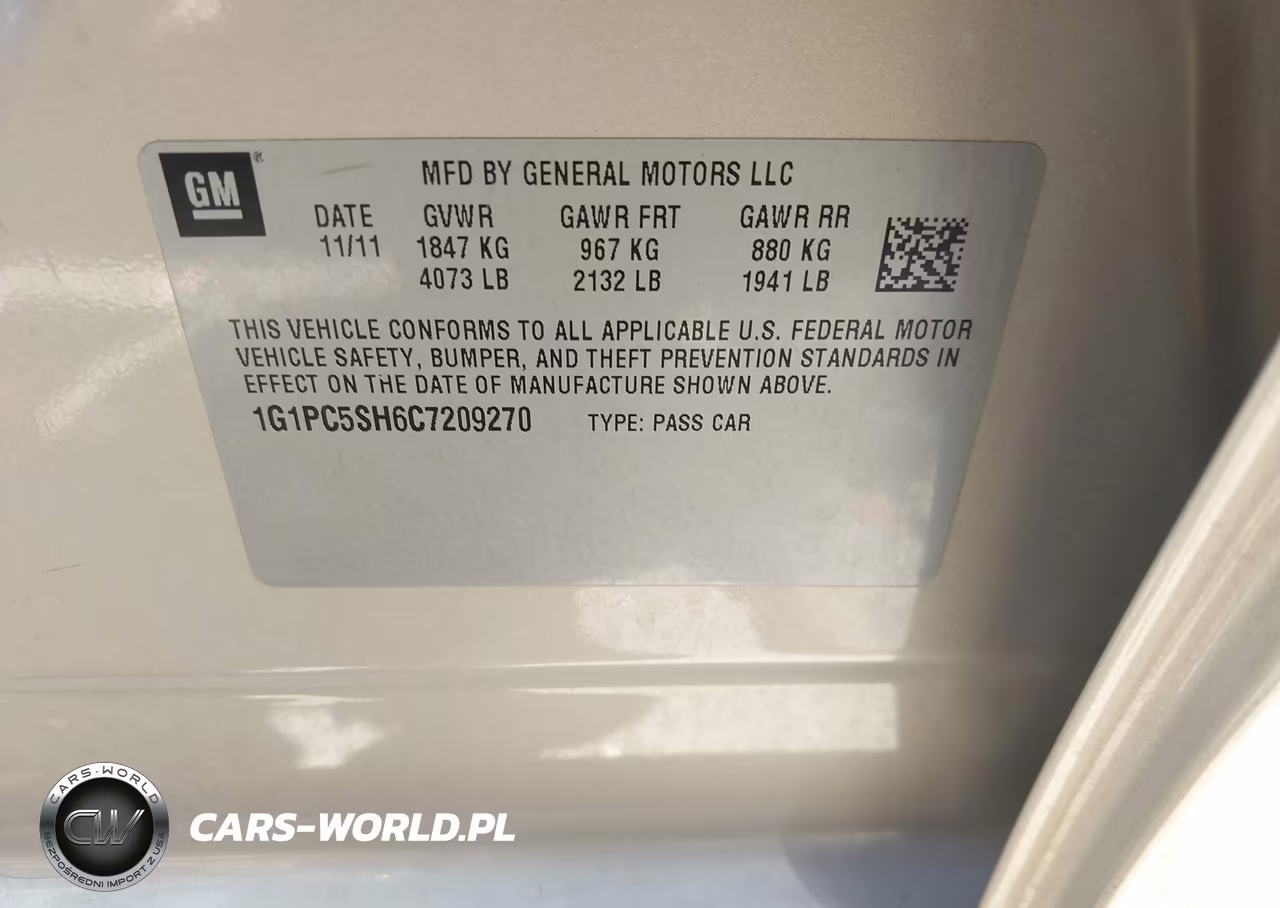 2012 Chevrolet Cruze Ls VIN:1G1PC5SH6C7209270 - 9