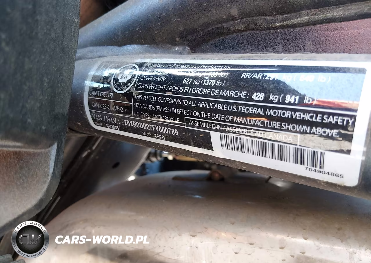 2015 Can-Am Spyder Roadster F3-F3-S VIN:2BXRDDD27FV000789 - 10