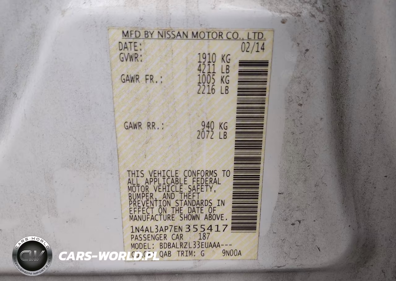 2014 Nissan Altima 2.5 S VIN:1N4AL3AP7EN355417 - 9