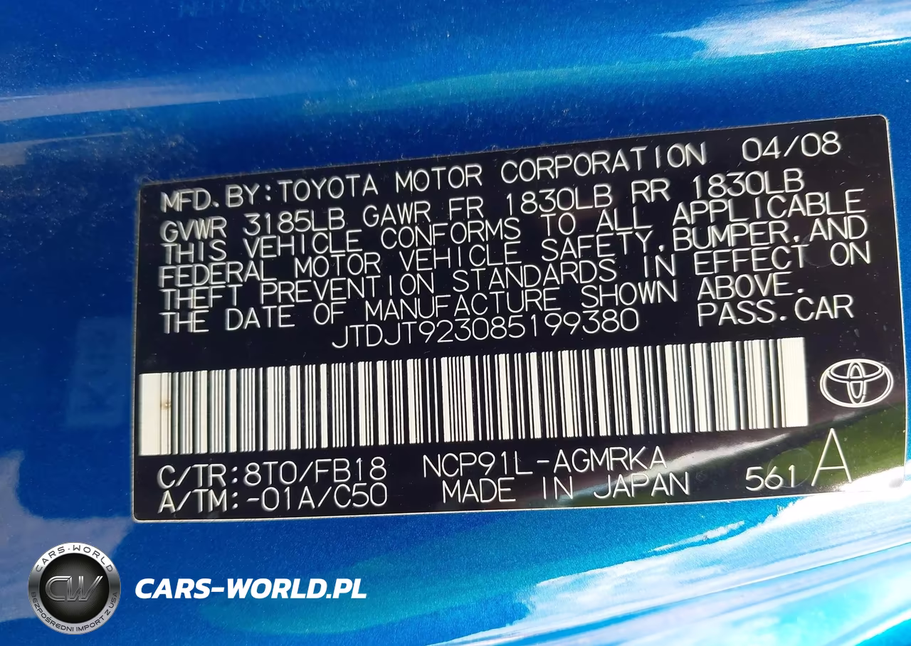 2008 Toyota Yaris VIN:JTDJT923085199380 - 9