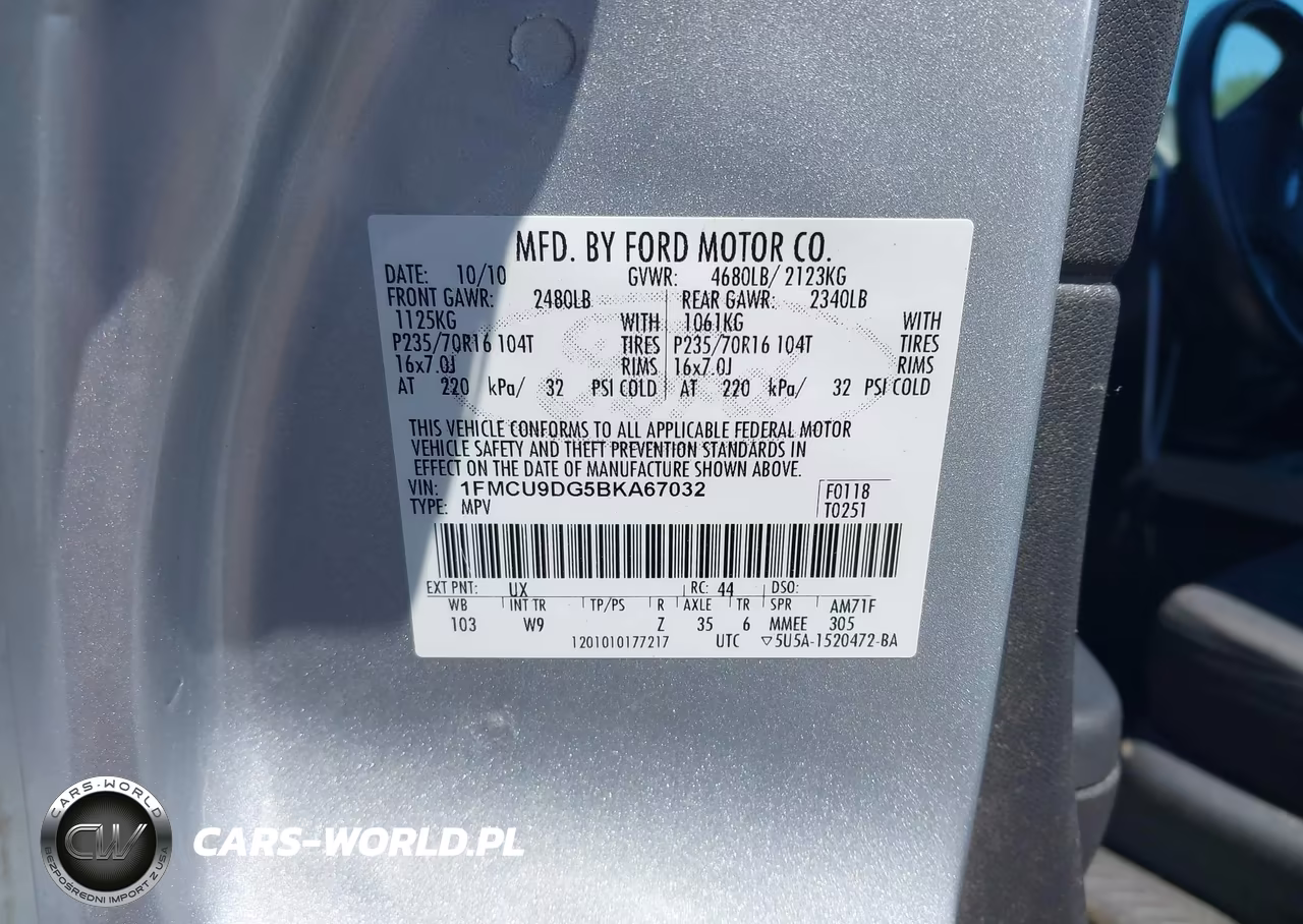 2011 Ford Escape Xlt VIN:1FMCU9DG5BKA67032 - 9