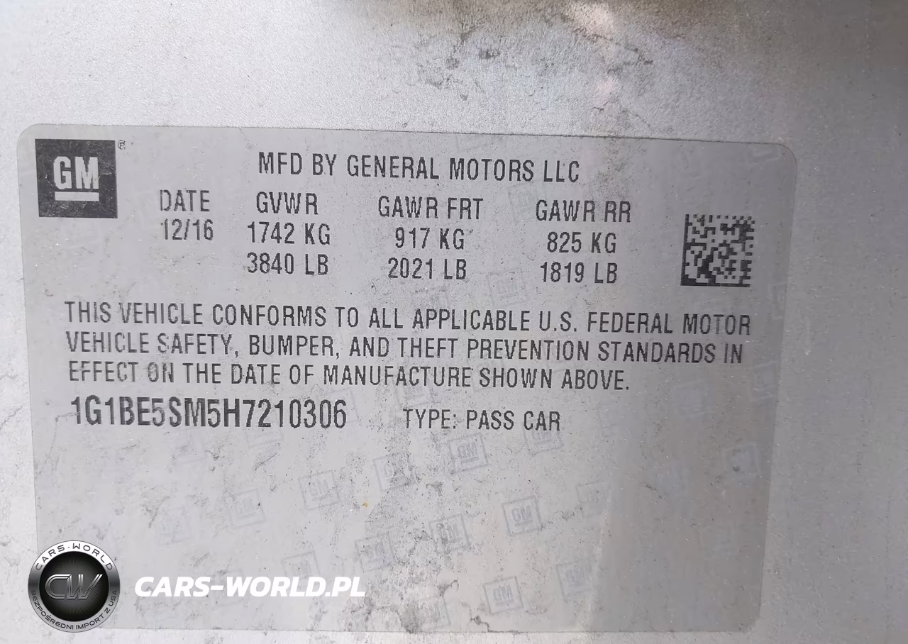 2017 Chevrolet Cruze Lt Auto VIN:1G1BE5SM5H7210306 - 9