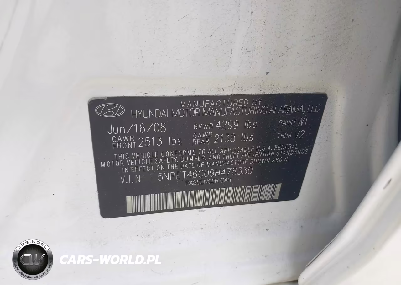2009 Hyundai Sonata Gls VIN:5NPET46C09H478330 - 9