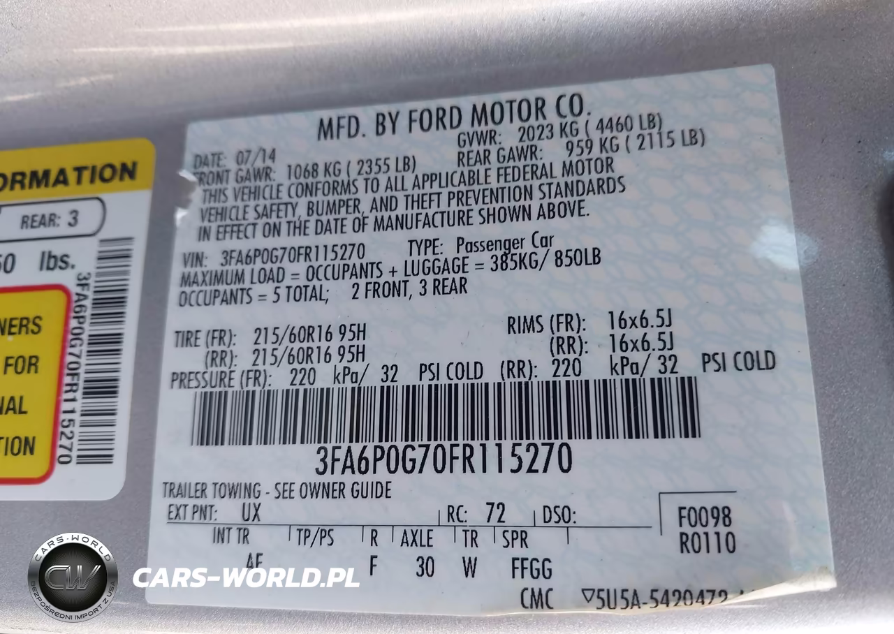 2015 Ford Fusion S VIN:3FA6P0G70FR115270 - 9