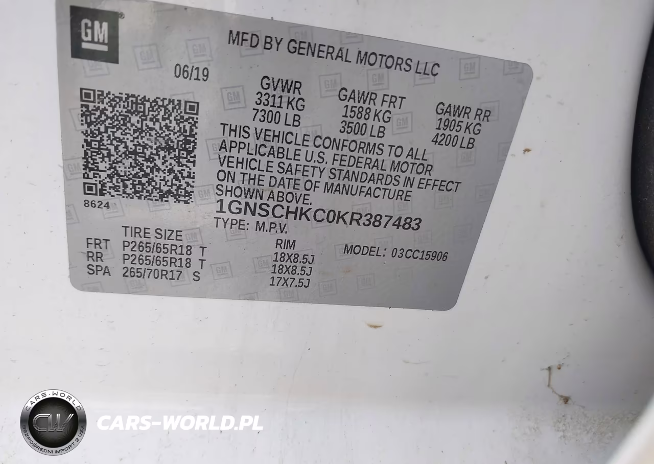 2019 Chevrolet Suburban Lt VIN:1GNSCHKC0KR387483 - 9