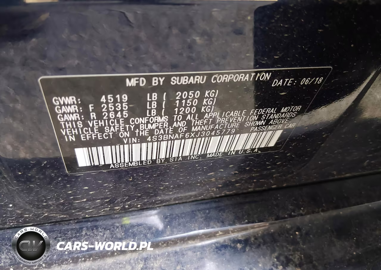 2018 Subaru Legacy 2.5I Premium VIN:4S3BNAF6XJ3045779 - 9