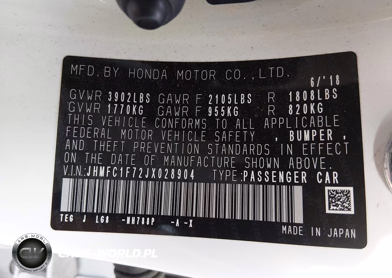 2018 Honda Civic Ex-L VIN:JHMFC1F72JX028904 - 9