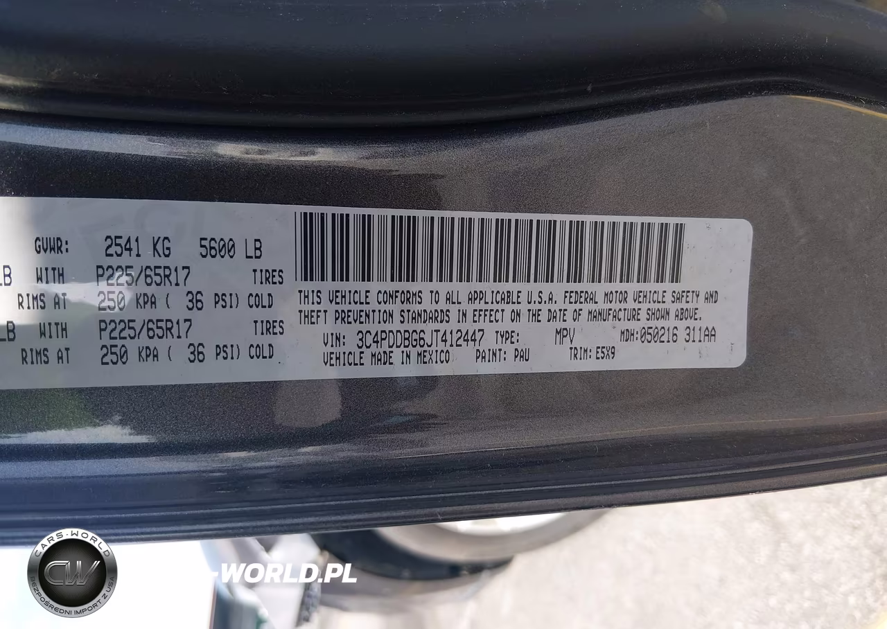 2018 Dodge Journey Sxt Awd VIN:3C4PDDBG6JT412447 - 9