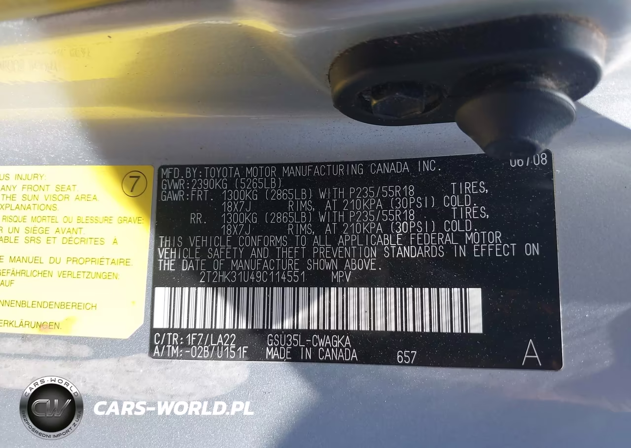 2009 Lexus Rx 350 VIN:2T2HK31U49C114551 - 9
