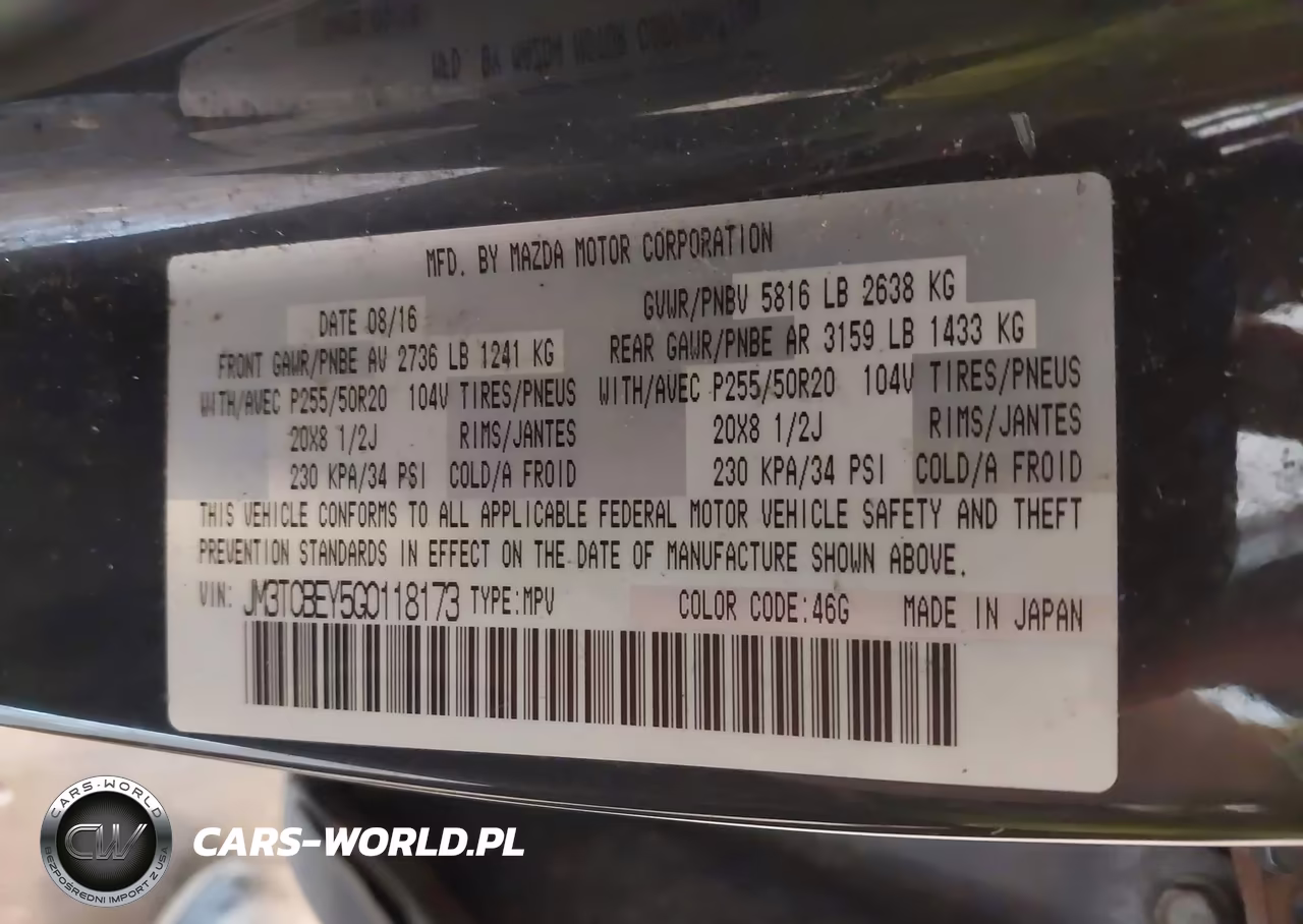 2016 Mazda Cx-9 Signature VIN:JM3TCBEY5G0118173 - 9