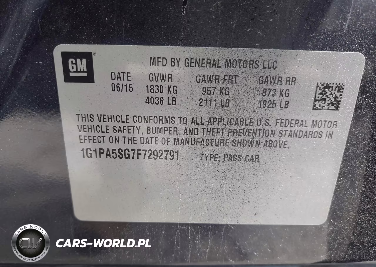 2015 Chevrolet Cruze Ls Auto VIN:1G1PA5SG7F7292791 - 9
