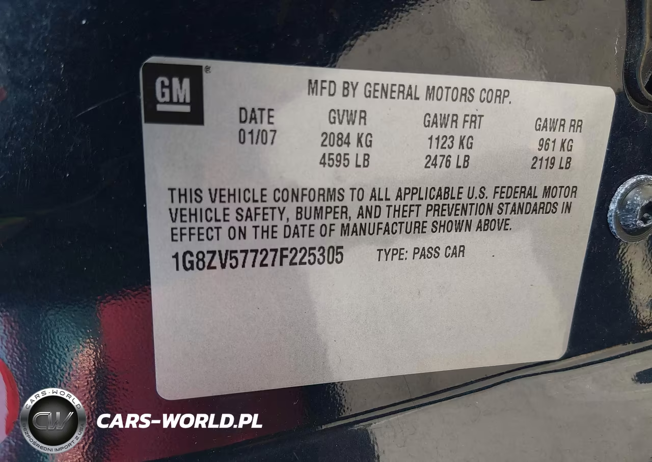 2007 Saturn Aura Xr VIN:1G8ZV57727F225305 - 9