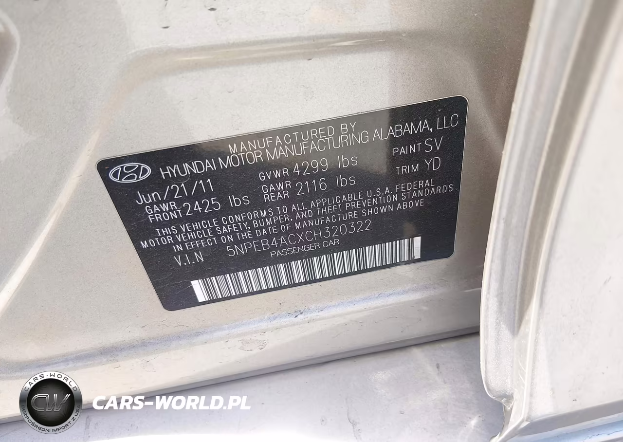 2012 Hyundai Sonata Gls VIN:5NPEB4ACXCH320322 - 9