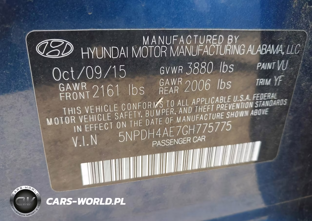 2016 Hyundai Elantra Value Edition VIN:5NPDH4AE7GH775775 - 9