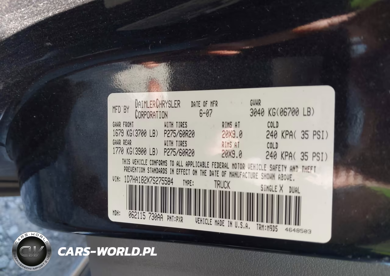 2007 Dodge Ram 1500 Slt VIN:1D7HA182X7S275584 - 9