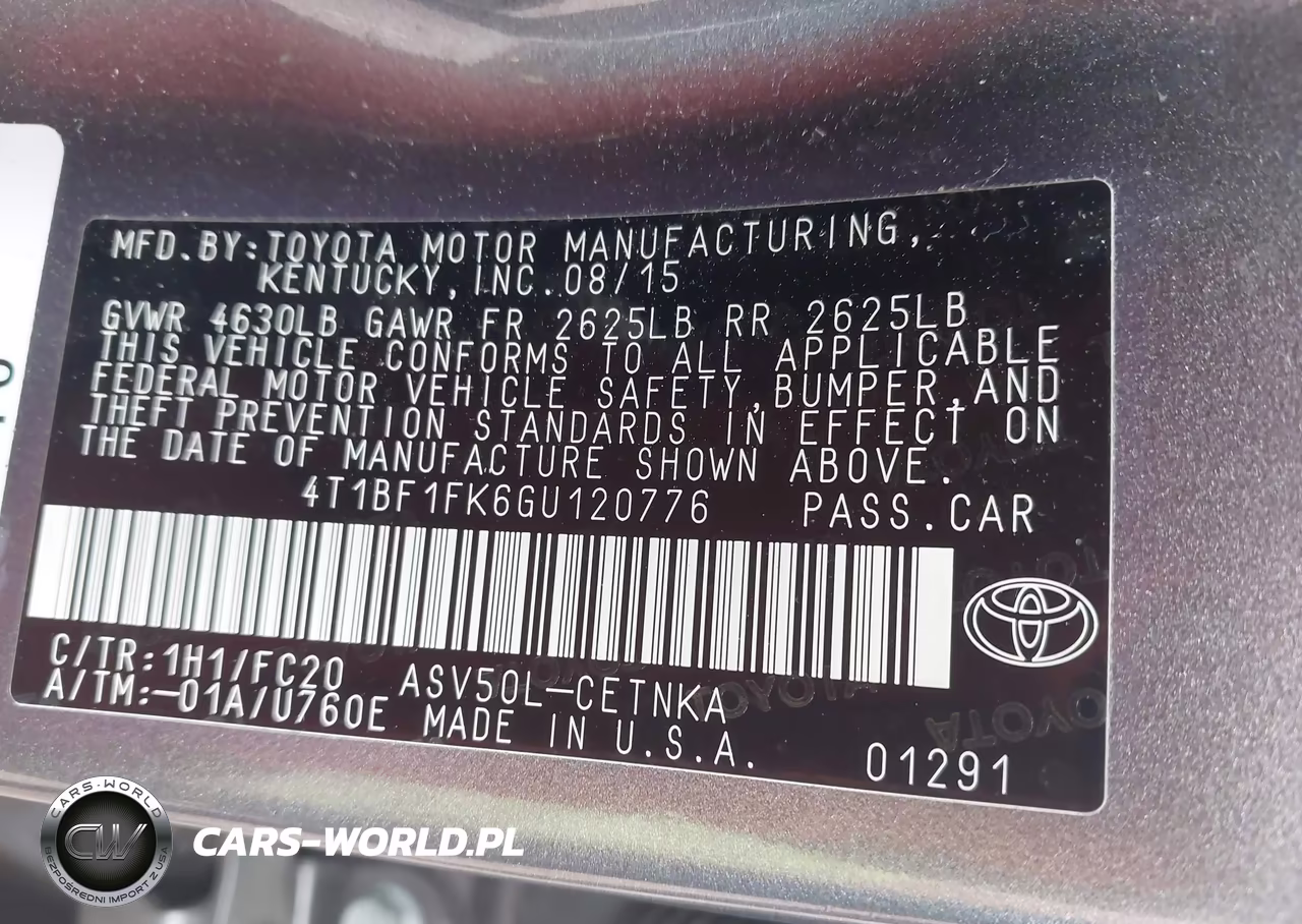 2016 Toyota Camry Le VIN:4T1BF1FK6GU120776 - 9