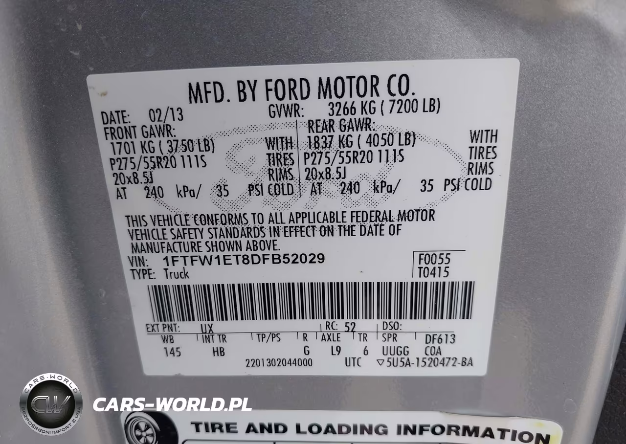 2013 Ford F-150 Lariat VIN:1FTFW1ET8DFB52029 - 9