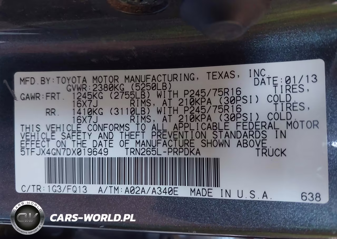 2013 Toyota Tacoma Prerunner VIN:5TFJX4GN7DX019649 - 9