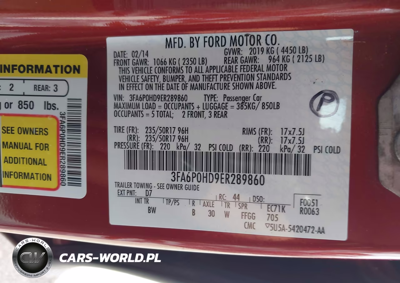 2014 Ford Fusion Se VIN:3FA6P0HD9ER289860 - 9