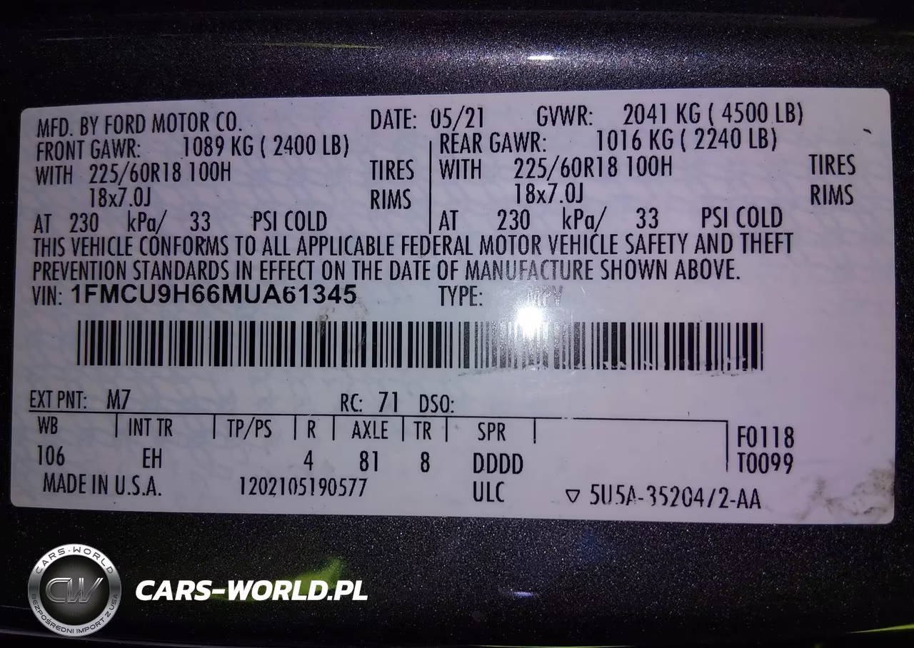 2021 Ford Escape Sel VIN:1FMCU9H66MUA61345 - 9
