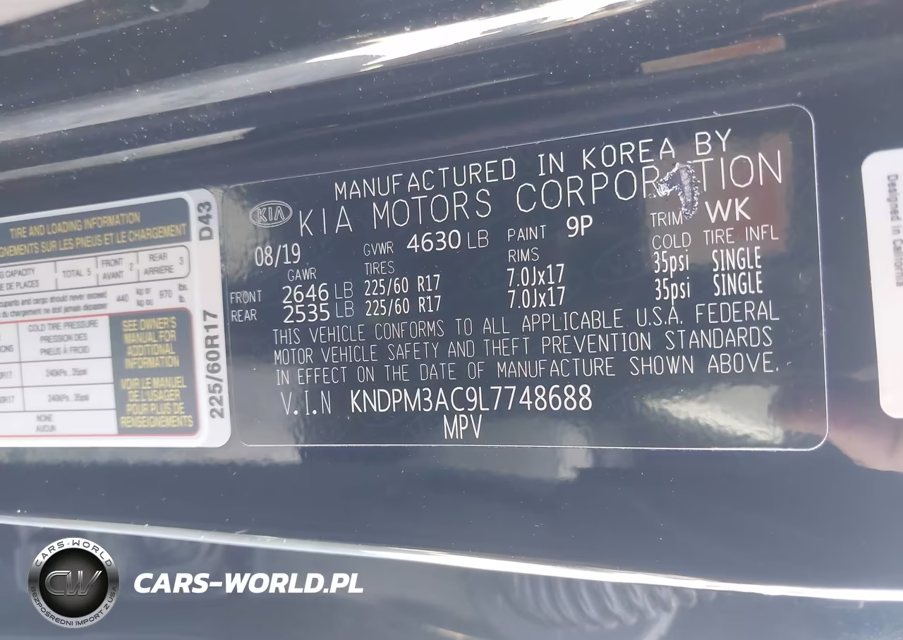 2020 Kia Sportage Lx VIN:KNDPM3AC9L7748688 - 9