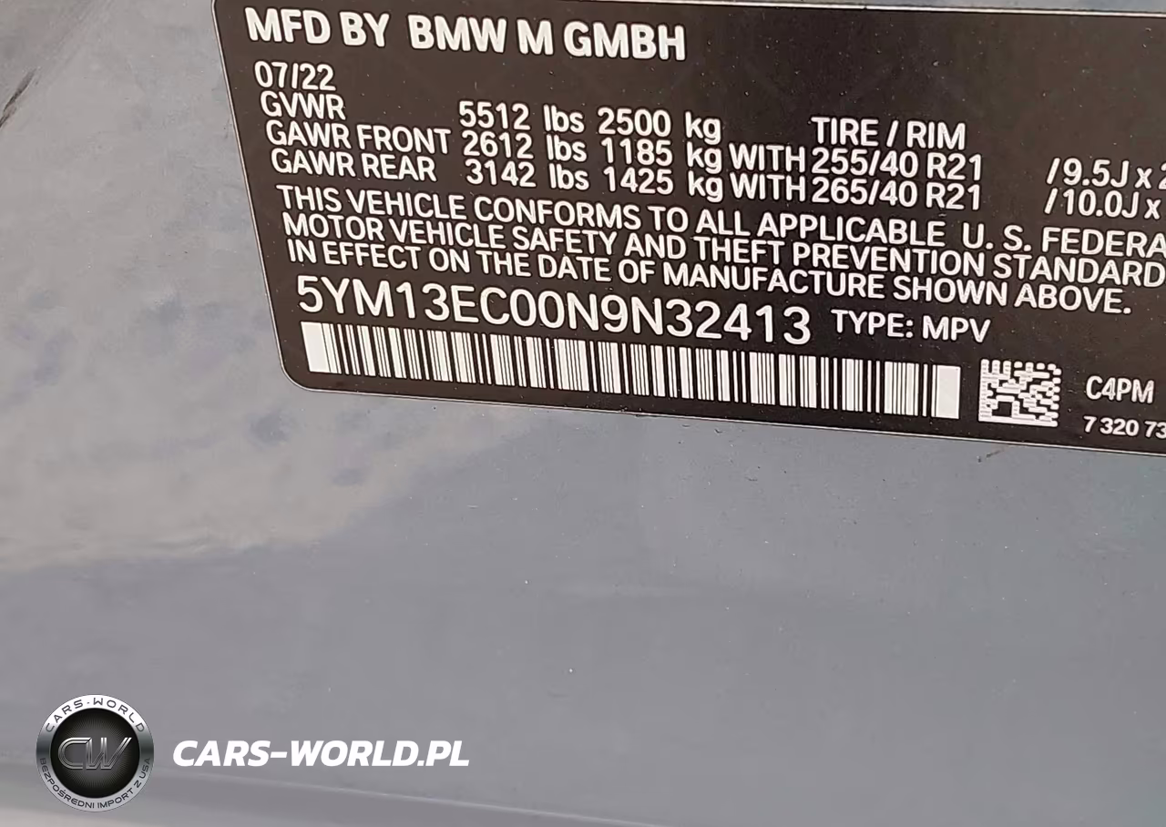 2022 BMW X3 M VIN:5YM13EC00N9N32413 - 9