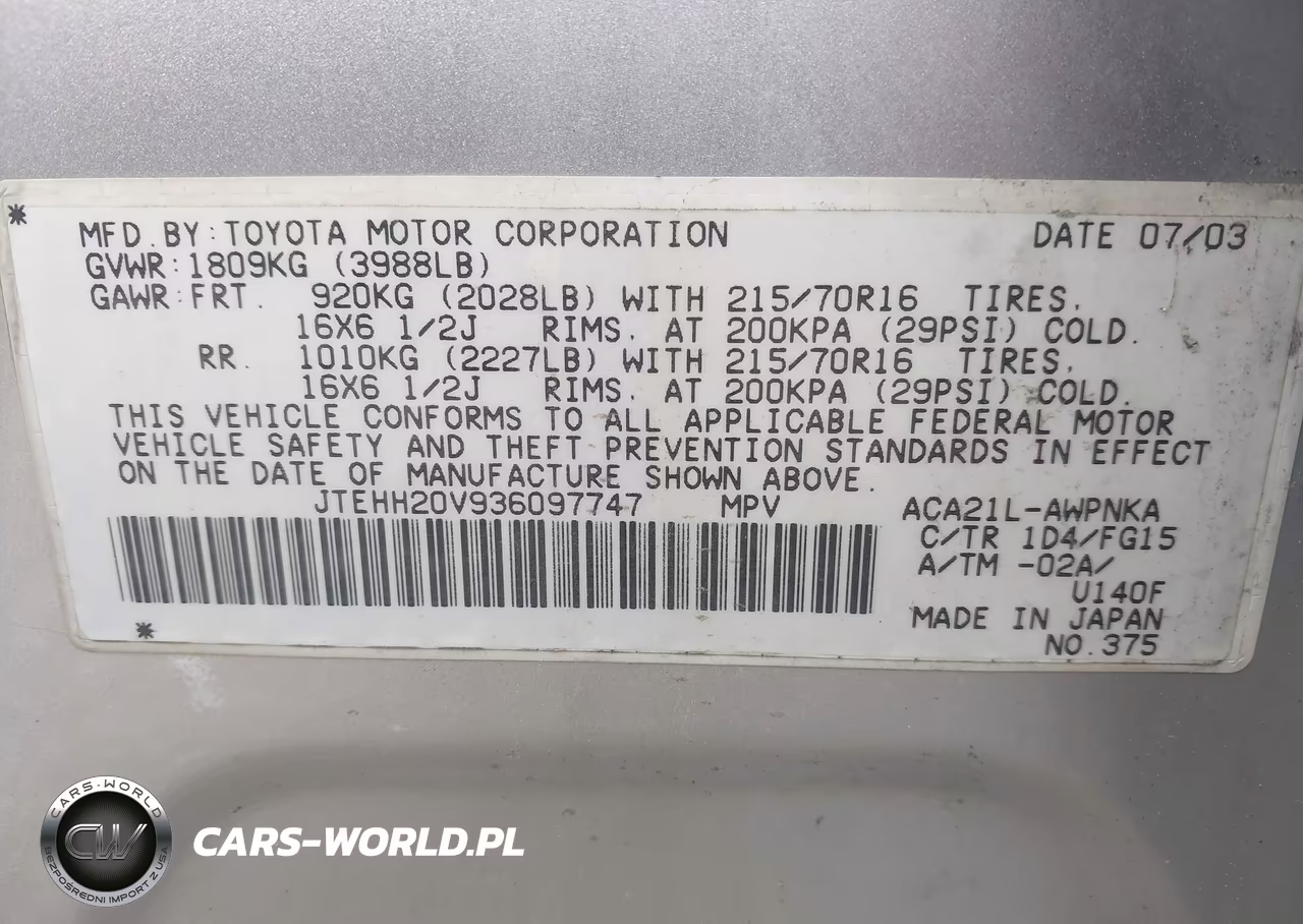 2003 Toyota Rav4 VIN:JTEHH20V936097747 - 9