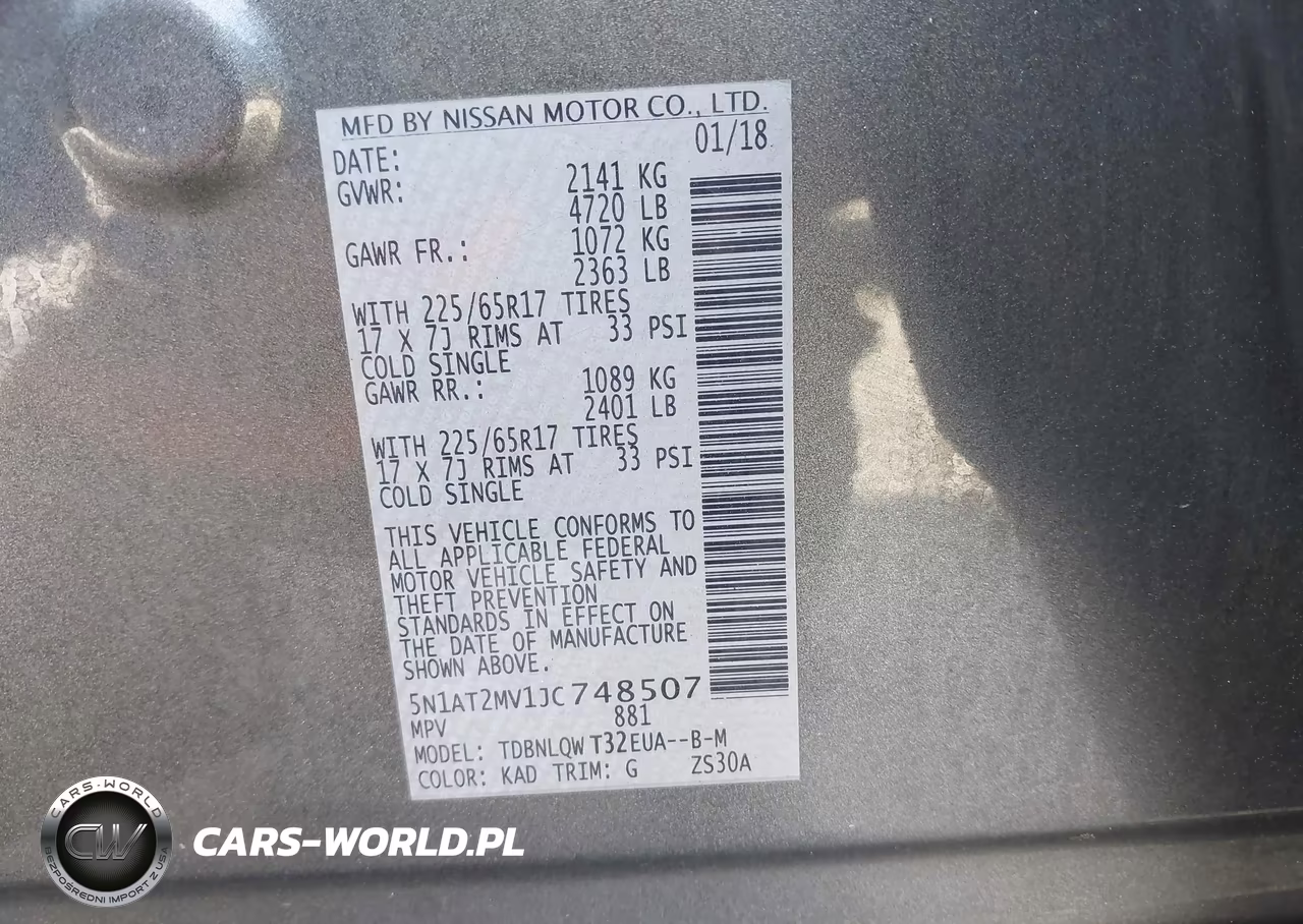 2018 Nissan Rogue Sv VIN:5N1AT2MV1JC748507 - 9