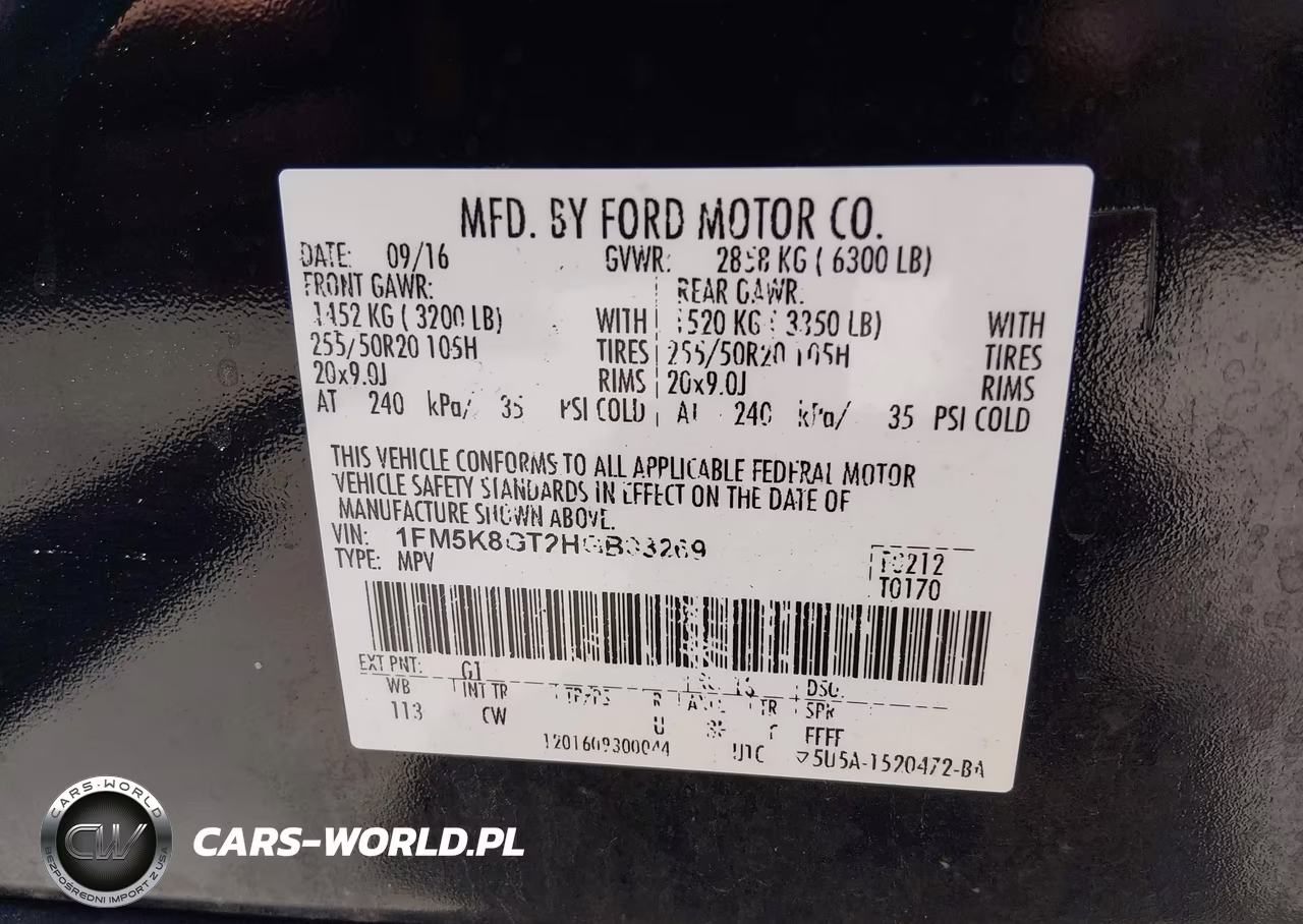 2017 Ford Explorer Sport VIN:1FM5K8GT2HGB03269 - 9