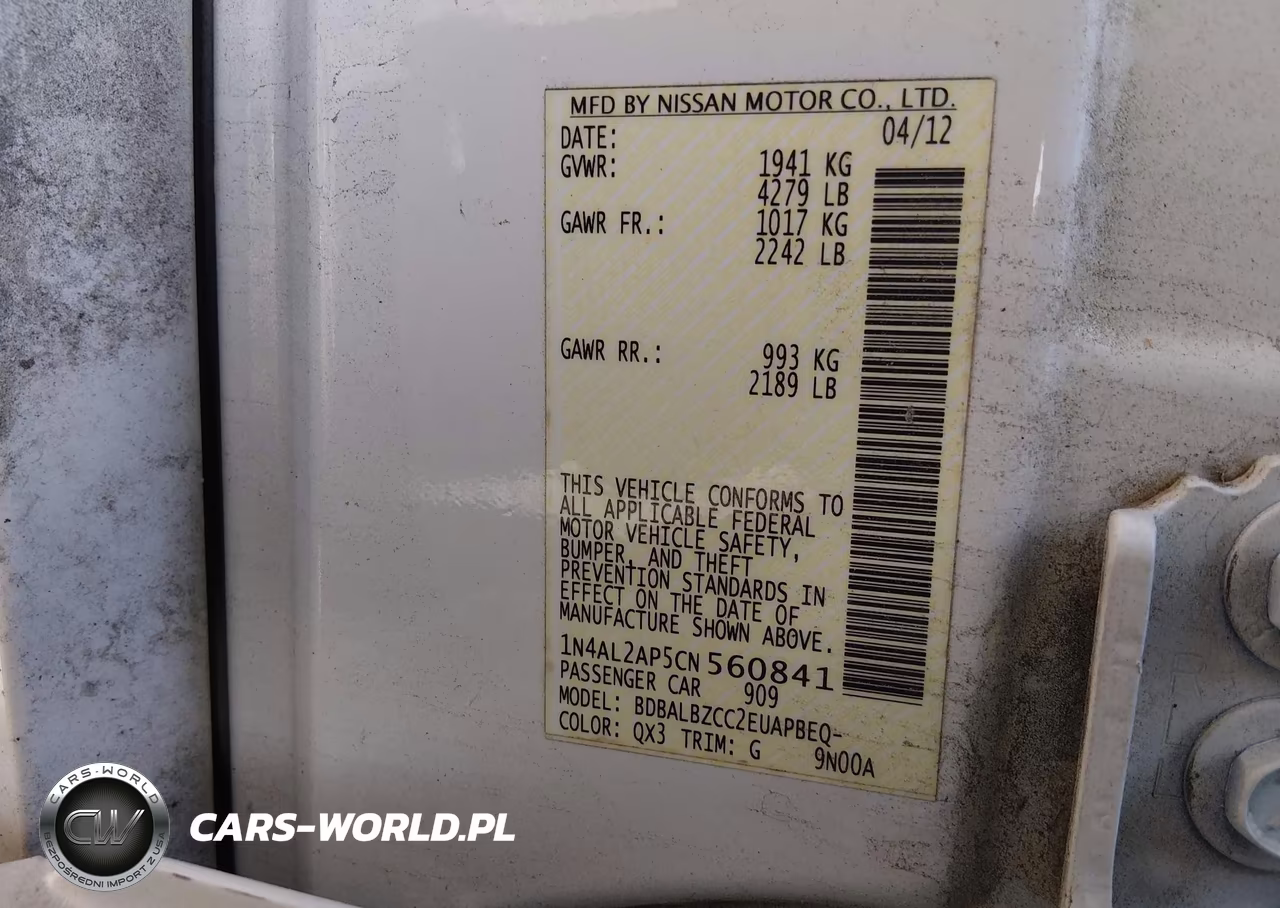 2012 Nissan Altima 2.5 S VIN:1N4AL2AP5CN560841 - 9