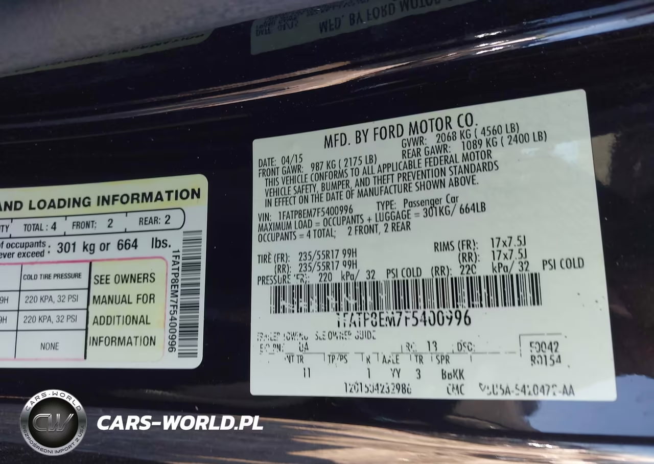 2015 Ford Mustang V6 VIN:1FATP8EM7F5400996 - 9