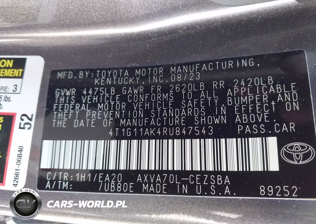 2024 Toyota Camry Se VIN:4T1G11AK4RU847543 - 9