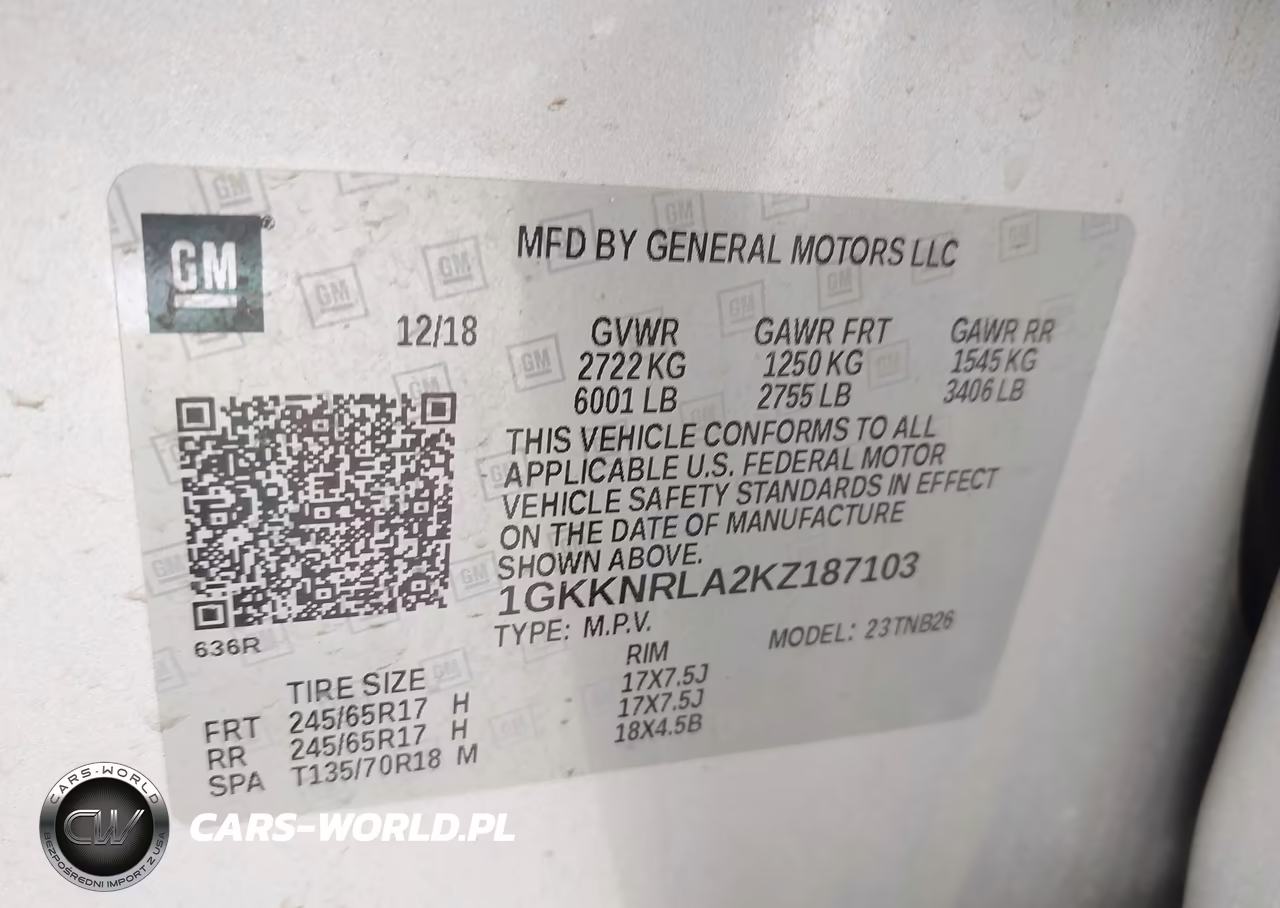 2019 GMC Acadia Sle-1 VIN:1GKKNRLA2KZ187103 - 9