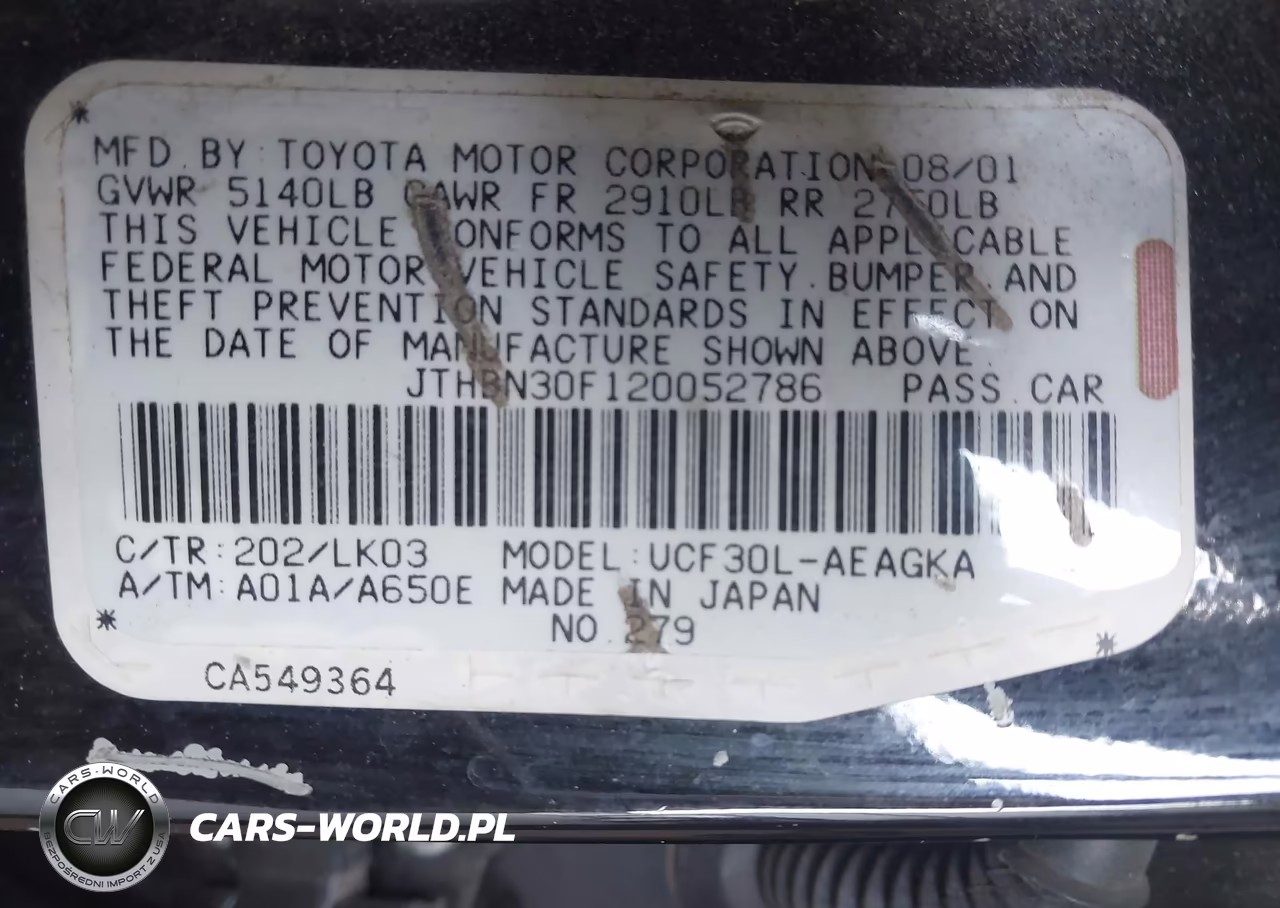 2002 Lexus Ls 430 VIN:JTHBN30F120052786 - 9