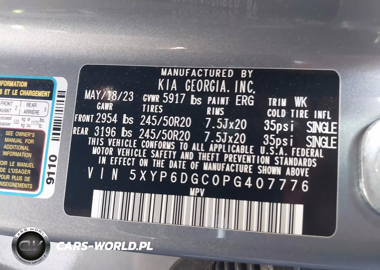 2023 Kia Telluride S VIN:5XYP6DGC0PG407776 - 9