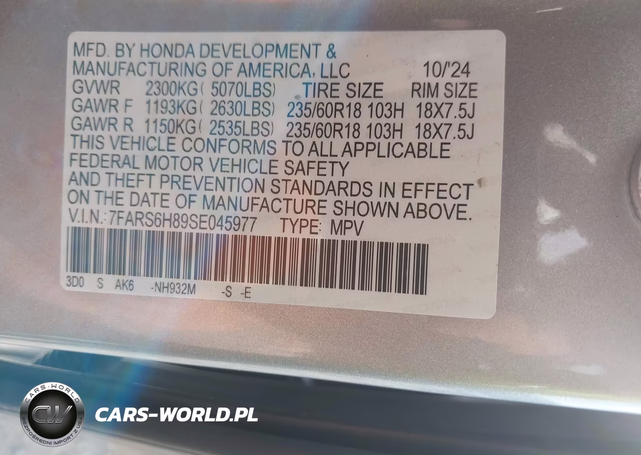 2025 Honda Cr-V Hybrid Sport-L VIN:7FARS6H89SE045977 - 9