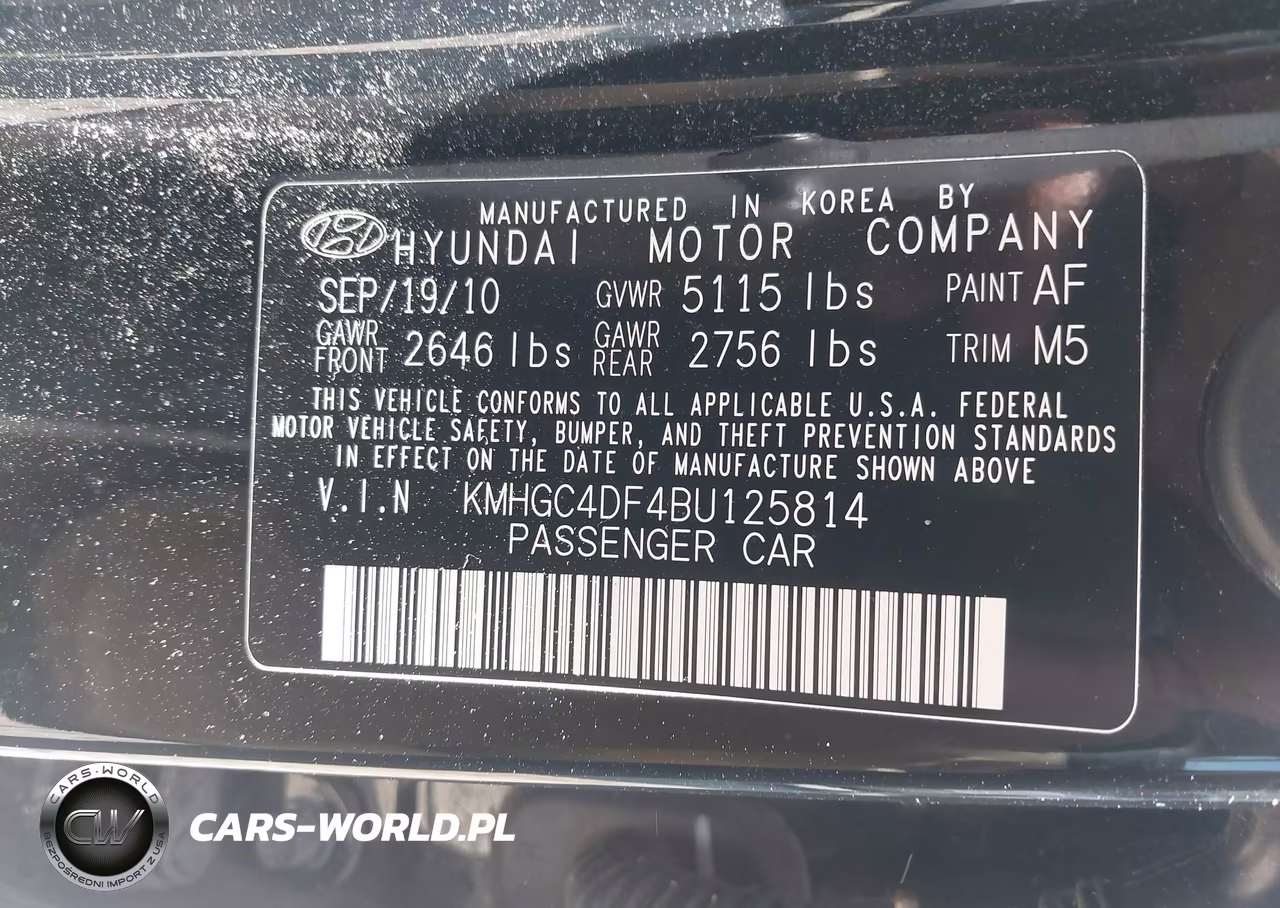 2011 Hyundai Genesis 4.6 VIN:KMHGC4DF4BU125814 - 9