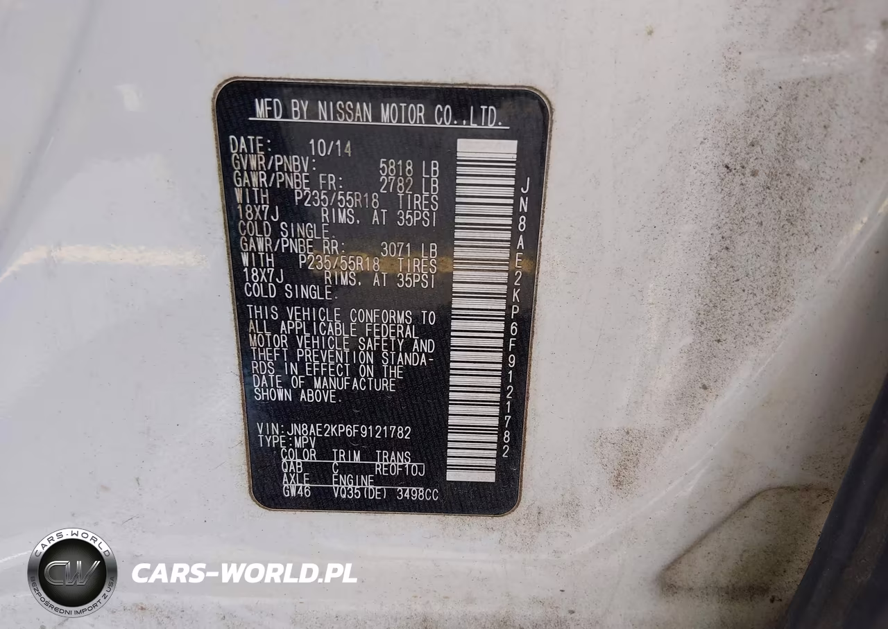 2015 Nissan Quest Sl VIN:JN8AE2KP6F9121782 - 9