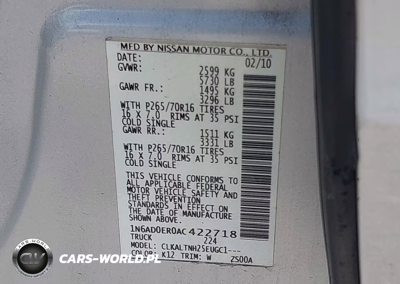2010 Nissan Frontier Se VIN:1N6AD0ER0AC422718 - 9