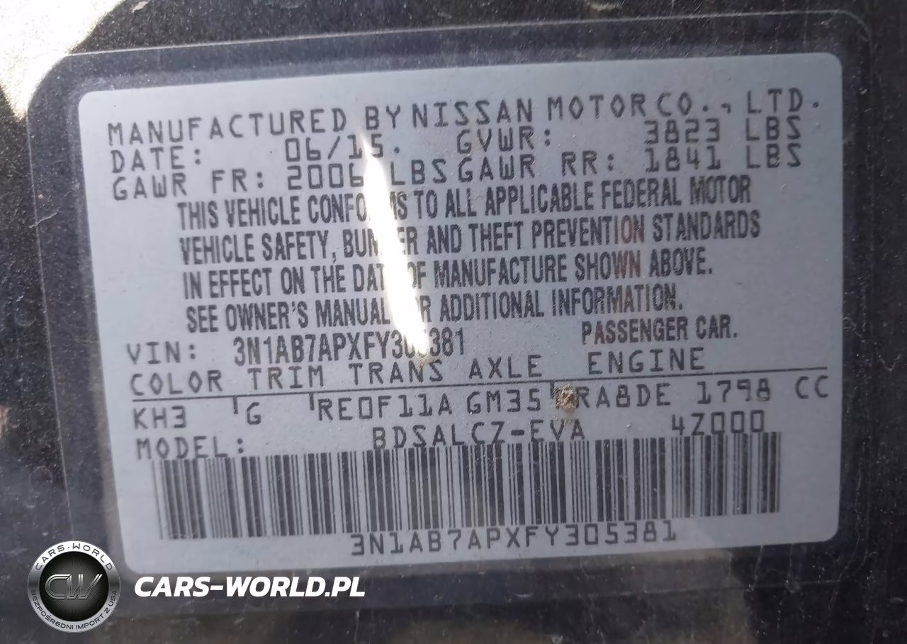 2015 Nissan Sentra S VIN:3N1AB7APXFY305381 - 9