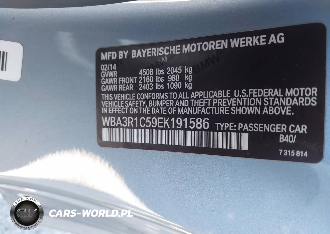 2014 BMW 435I VIN:WBA3R1C59EK191586 - 9