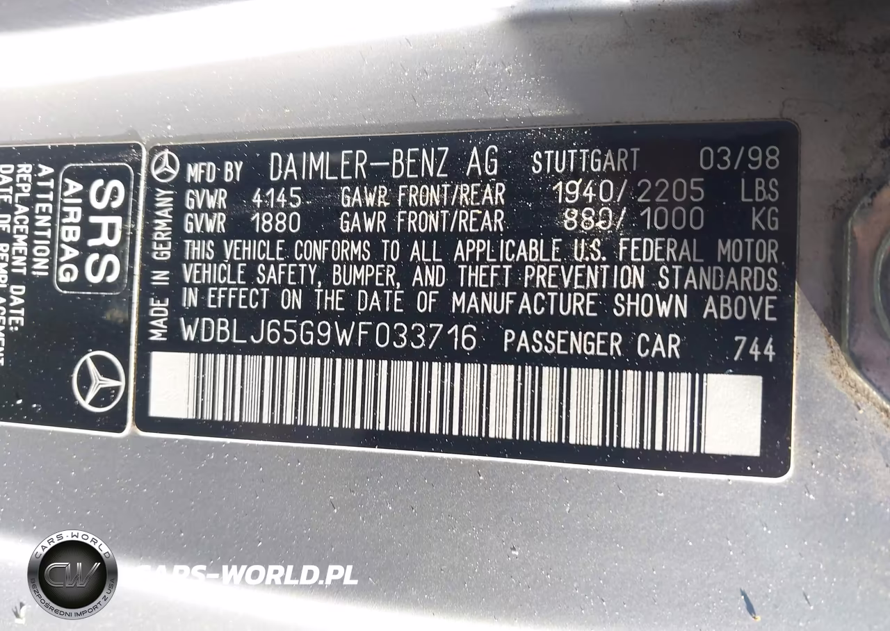 1998 Mercedes-Benz Clk 320 VIN:WDBLJ65G9WF033716 - 9