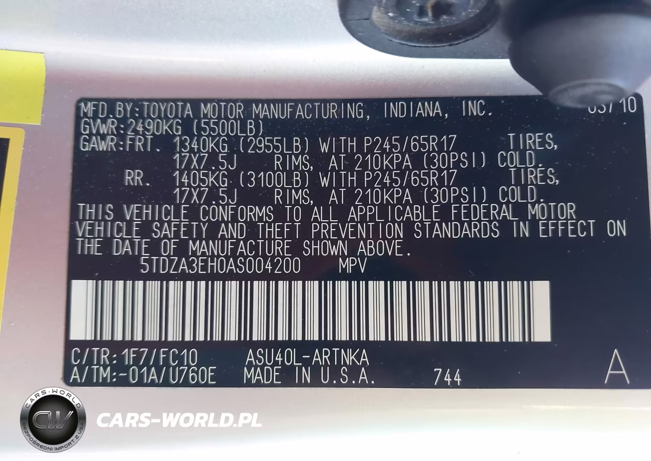 2010 Toyota Highlander VIN:5TDZA3EH0AS004200 - 9