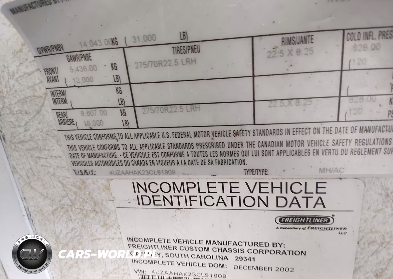 2003 Freightliner Chassis X Line Motor Home VIN:4UZAAHAK23CL91909 - 9
