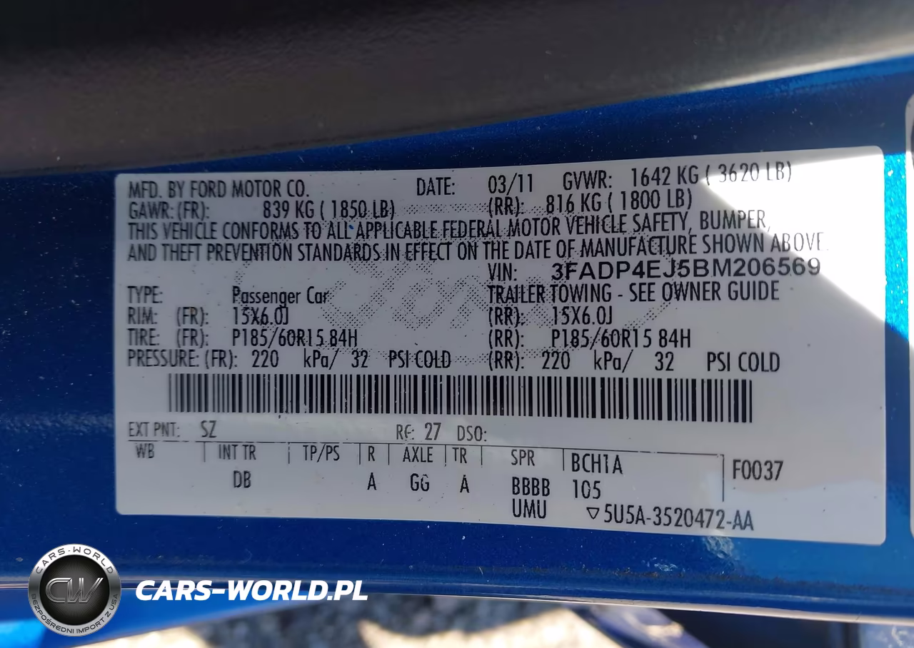 2011 Ford Fiesta Se VIN:3FADP4EJ5BM206569 - 9