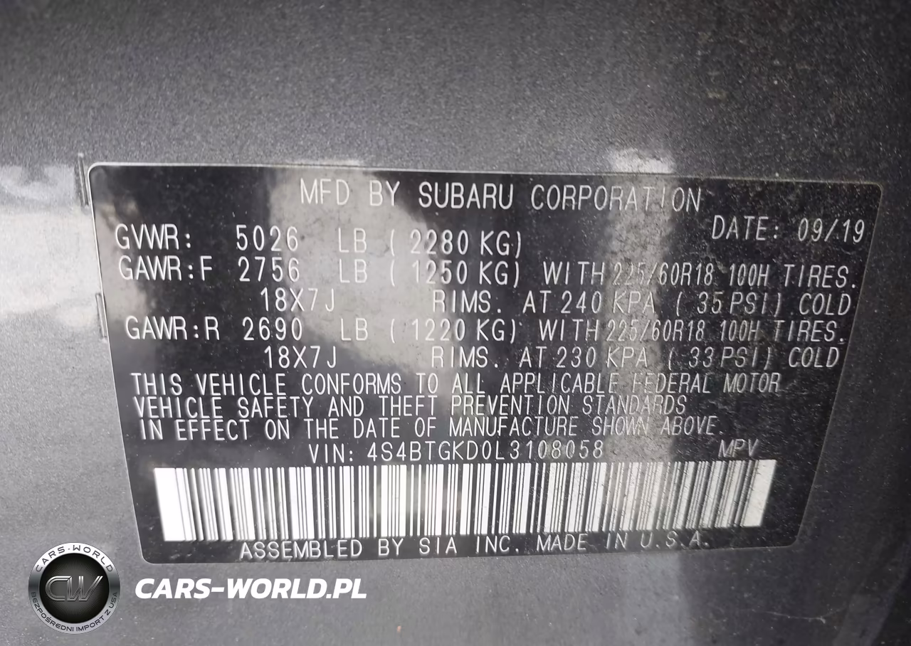 2020 Subaru Outback Onyx Edition Xt VIN:4S4BTGKD0L3108058 - 9
