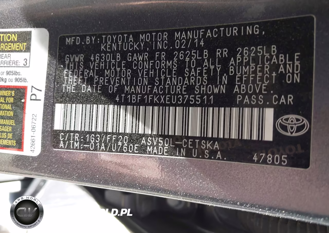 2014 Toyota Camry Se VIN:4T1BF1FKXEU375511 - 9