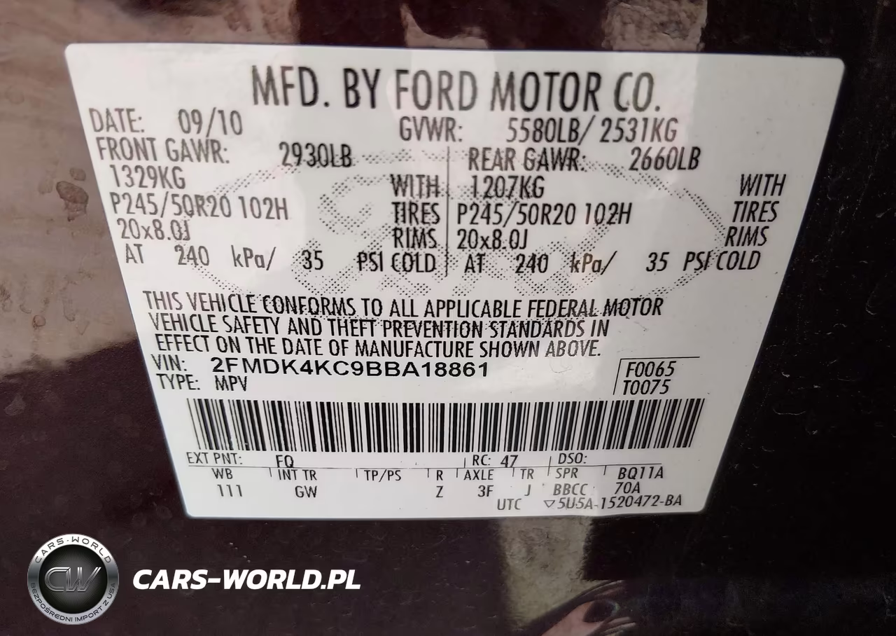 2011 Ford Edge Limited VIN:2FMDK4KC9BBA18861 - 9