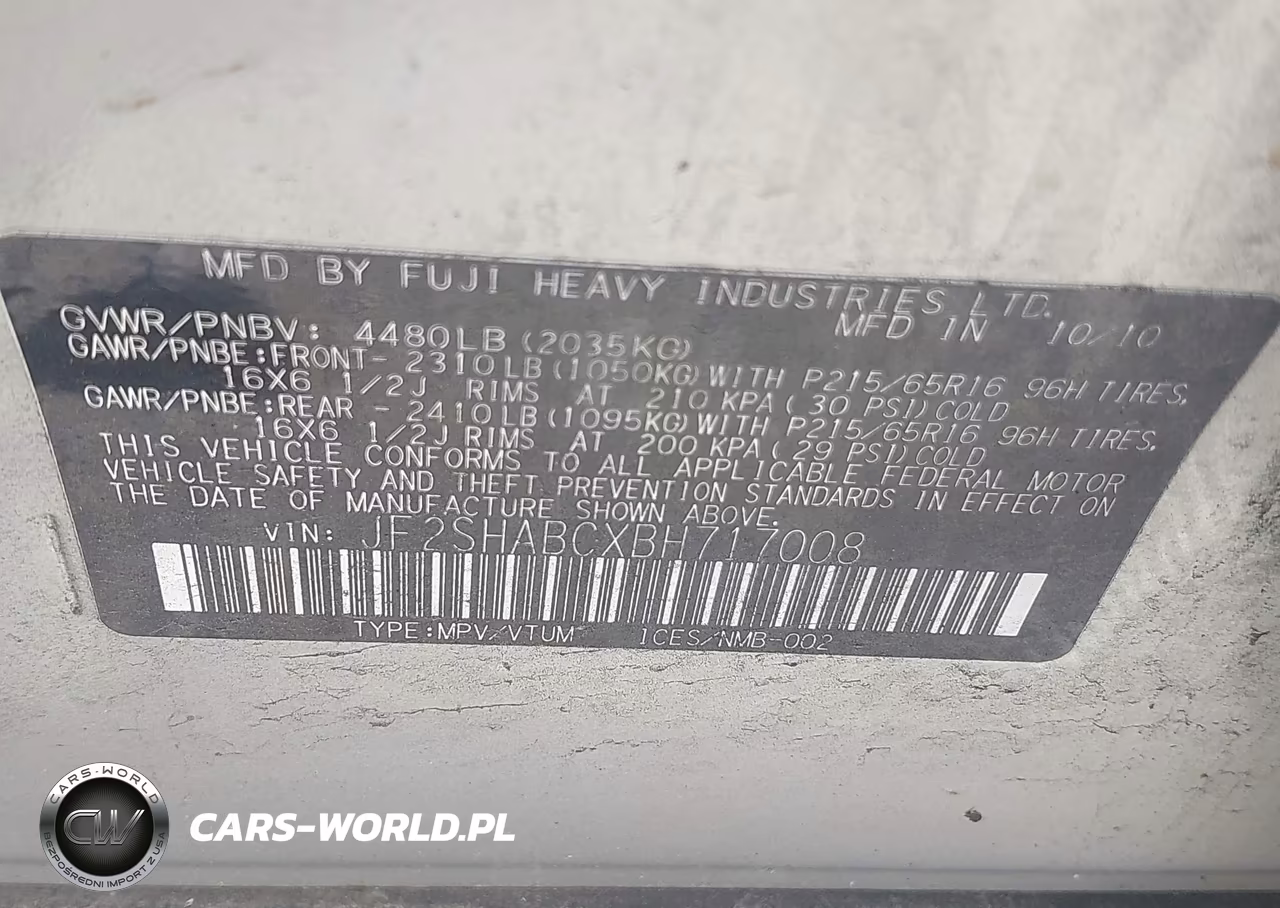 2011 Subaru Forester 2.5X VIN:JF2SHABCXBH717008 - 9
