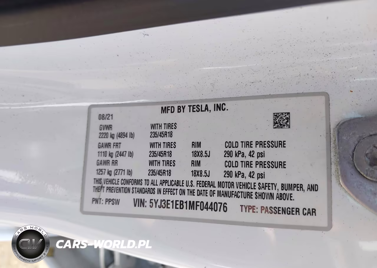 2021 Tesla Model 3 Long Range VIN:5YJ3E1EB1MF044076 - 9